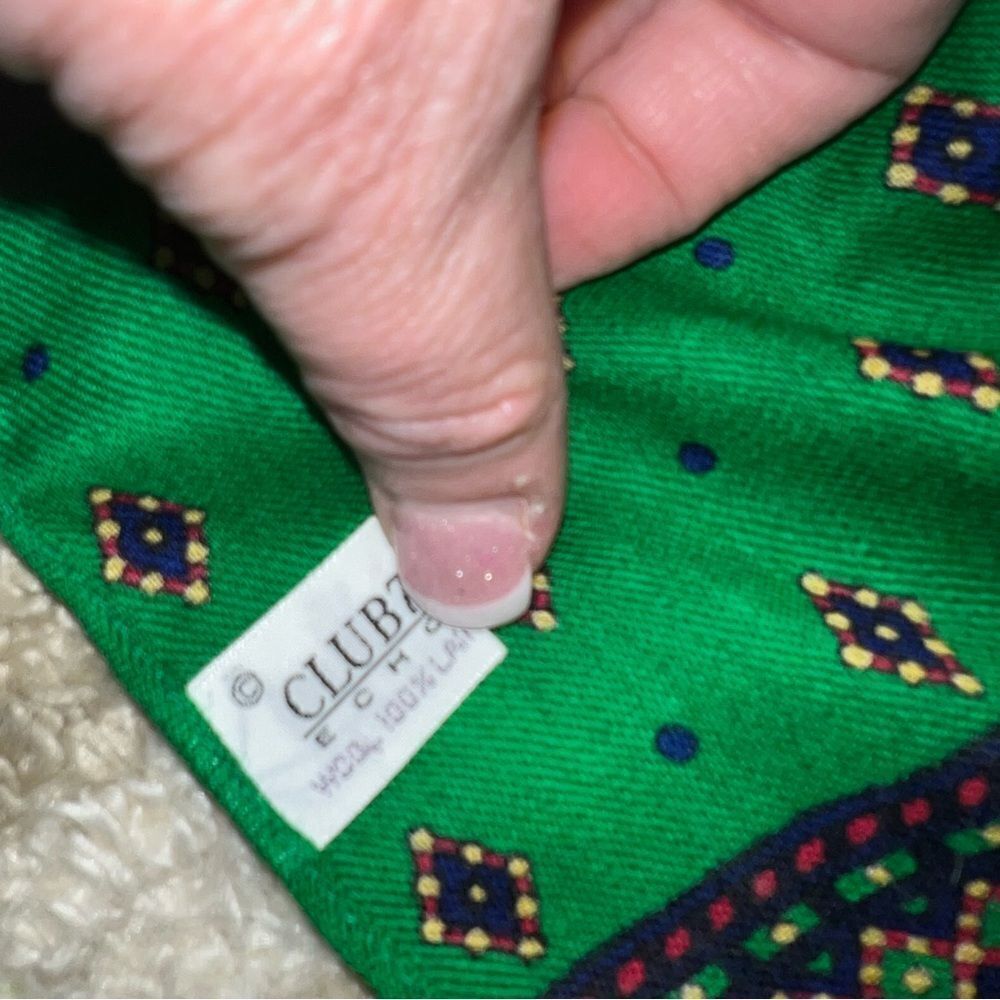 Club 77 ECHO Green Patterned Scarf